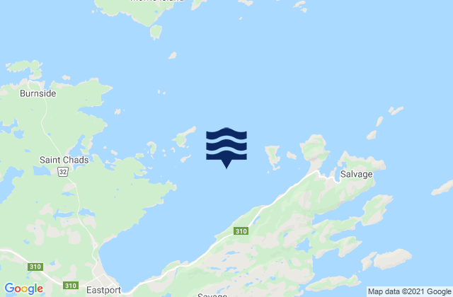 Mappa delle maree di Salvage Harbour, Canada