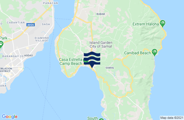 Mappa delle maree di Samal, Philippines