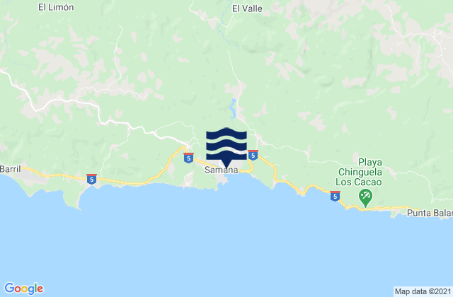 Mappa delle maree di Samaná, Dominican Republic