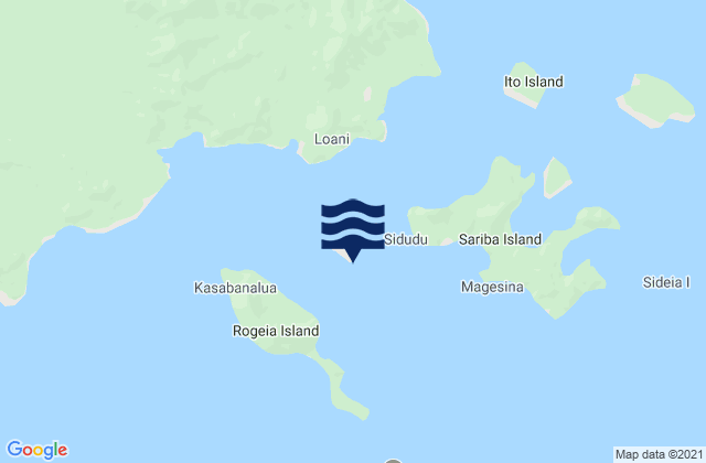 Mappa delle maree di Samarai Island, Papua New Guinea