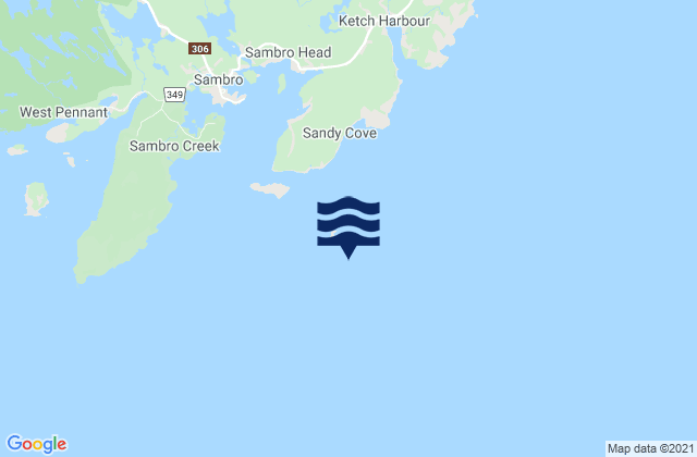 Mappa delle maree di Sambro Island, Canada