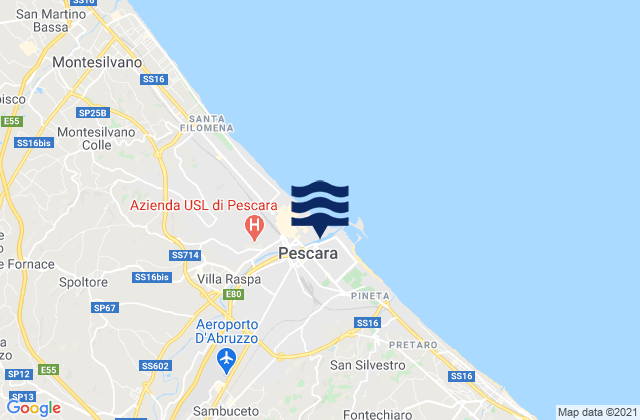 Mappa delle maree di Sambuceto, Italy