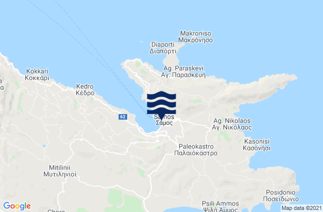 Mappa delle maree di Samos, Greece