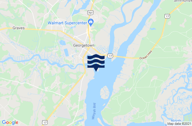 Mappa delle maree di Sampit River entrance, United States