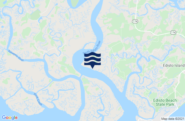 Mappa delle maree di Sampson Island S end South Edisto River, United States