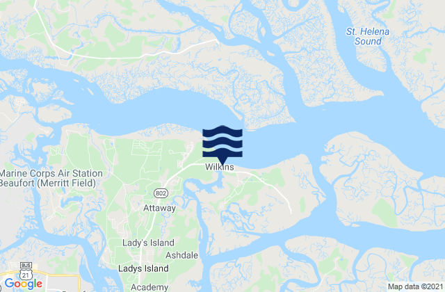 Mappa delle maree di Sams Point Lucy Point Creek, United States