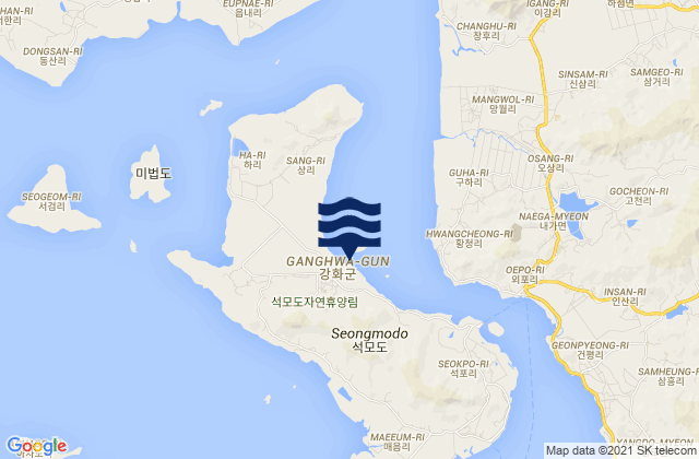 Mappa delle maree di Samsan, South Korea