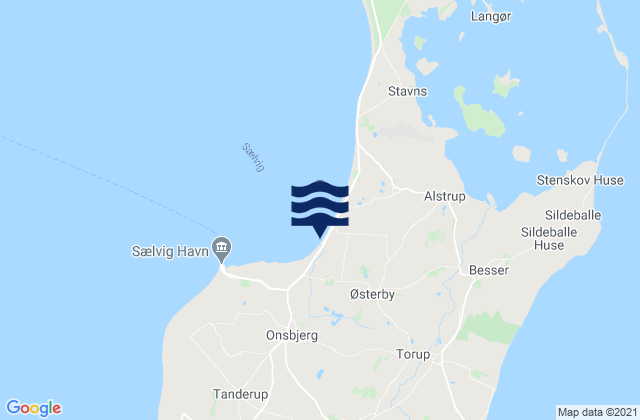 Mappa delle maree di Samsø Kommune, Denmark
