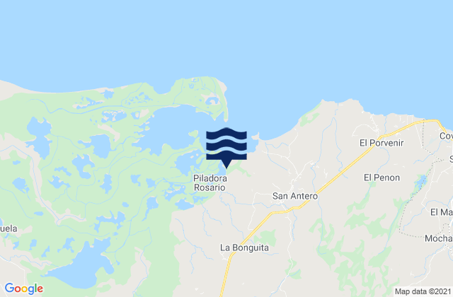 Mappa delle maree di San Antero, Colombia