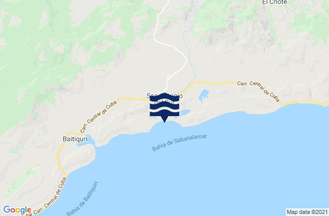 Mappa delle maree di San Antonio Del Sur, Cuba
