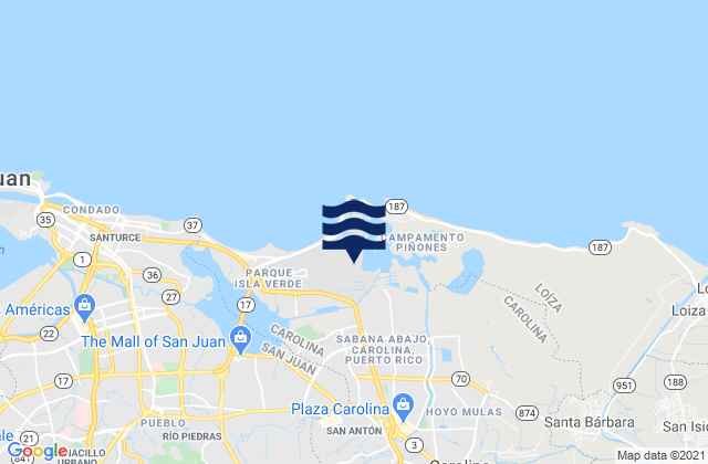 Mappa delle maree di San Antón Barrio, Puerto Rico