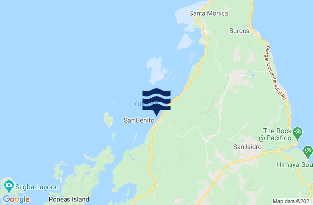 Mappa delle maree di San Benito, Philippines