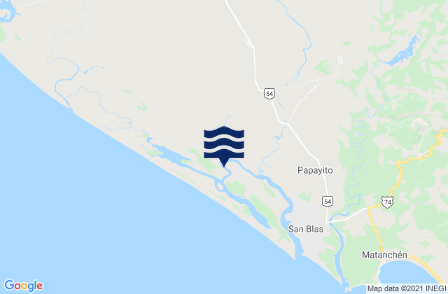 Mappa delle maree di San Blas, Mexico