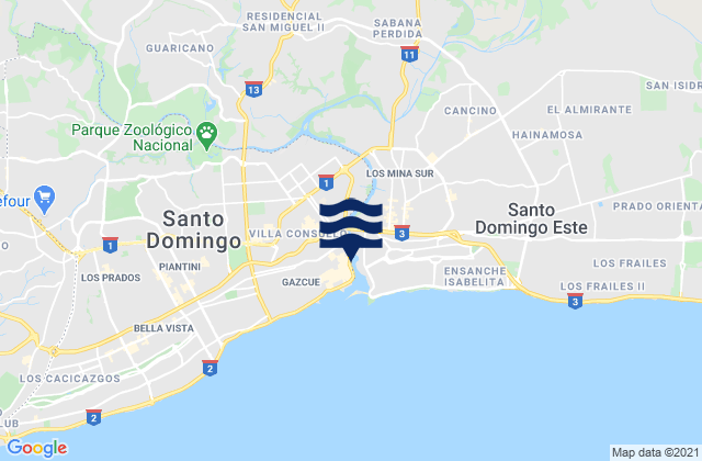 Mappa delle maree di San Carlos, Dominican Republic