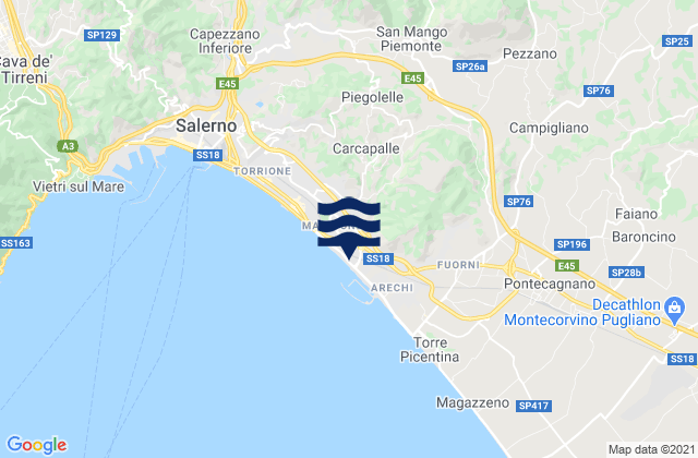 Mappa delle maree di San Cipriano Picentino, Italy