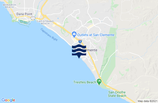 Mappa delle maree di San Clemente, United States