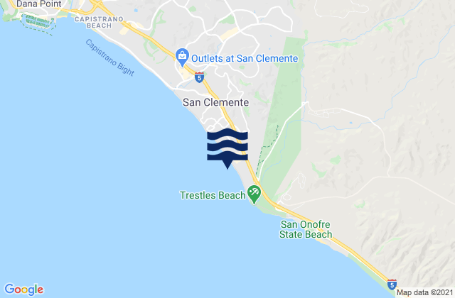 Mappa delle maree di San Clemente State Park, United States