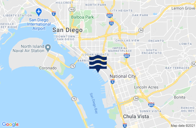 Mappa delle maree di San Diego County, United States