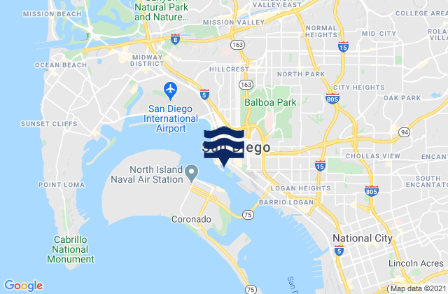 Mappa delle maree di San Diego, United States