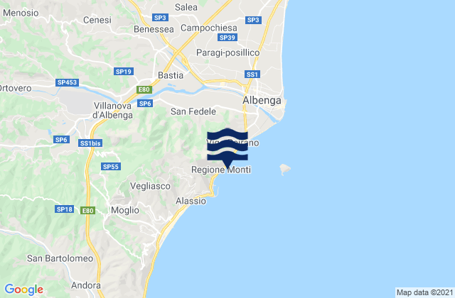 Mappa delle maree di San Fedele-Lusignano, Italy