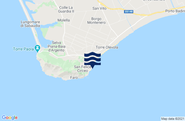 Mappa delle maree di San Felice Circeo, Italy