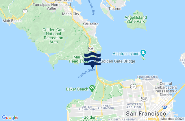 Mappa delle maree di San Francisco Bay Entrance (Golden Gate), United States