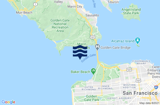 Mappa delle maree di San Francisco Bay Entrance (Outside), United States
