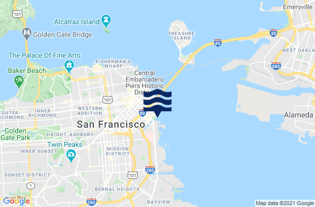 Mappa delle maree di San Francisco, United States