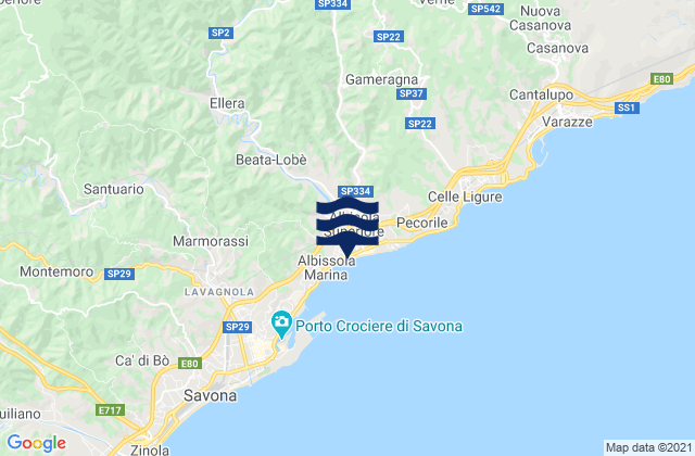 Mappa delle maree di San Giovanni, Italy