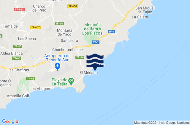 Mappa delle maree di San Isidro, Spain
