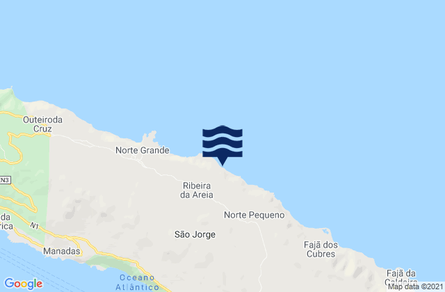 Mappa delle maree di San Jorge - Faja dos Cubres, Portugal
