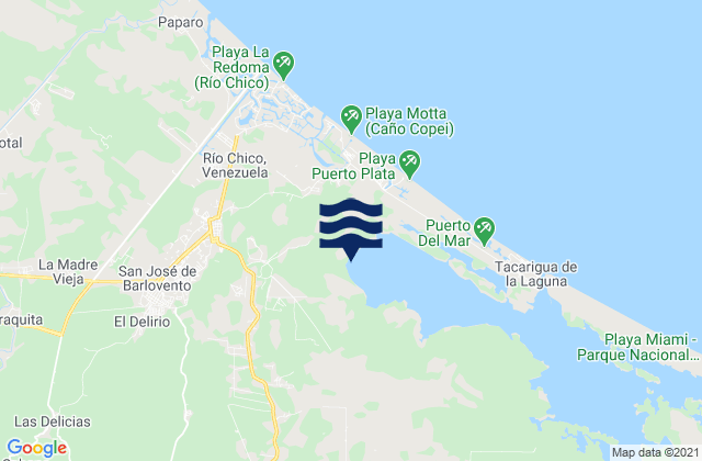 Mappa delle maree di San José de Barlovento, Venezuela