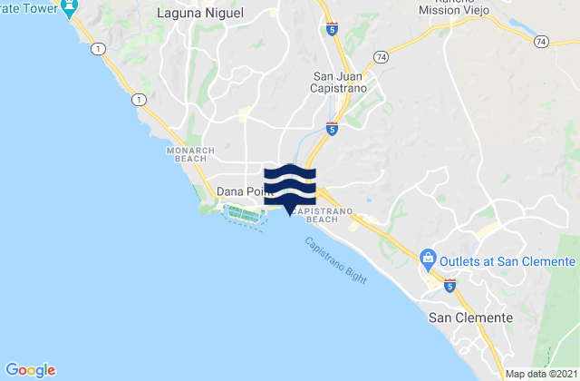 Mappa delle maree di San Juan Capistrano, United States