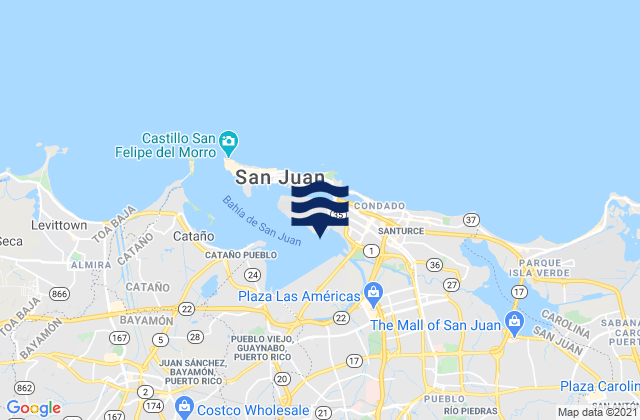 Mappa delle maree di San Juan, Puerto Rico