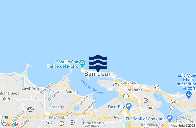 Mappa delle maree di San Juan, Puerto Rico