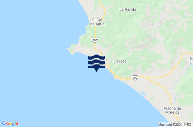 Mappa delle maree di San Juan de Alima, Mexico