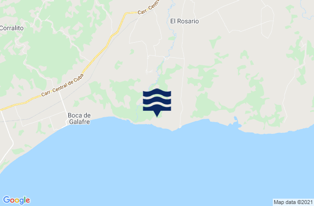 Mappa delle maree di San Juan y Martínez, Cuba