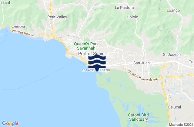 Mappa delle maree di San Juan/Laventille, Trinidad and Tobago