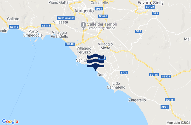 Mappa delle maree di San Leone, Italy
