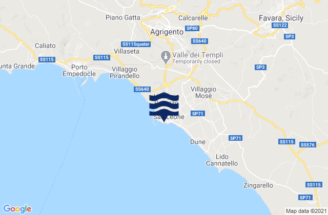 Mappa delle maree di San Leone Mosè, Italy