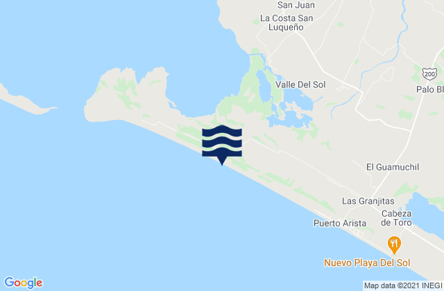 Mappa delle maree di San Luqueño, Mexico