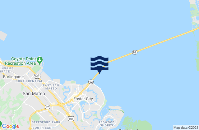 Mappa delle maree di San Mateo Bridge, United States