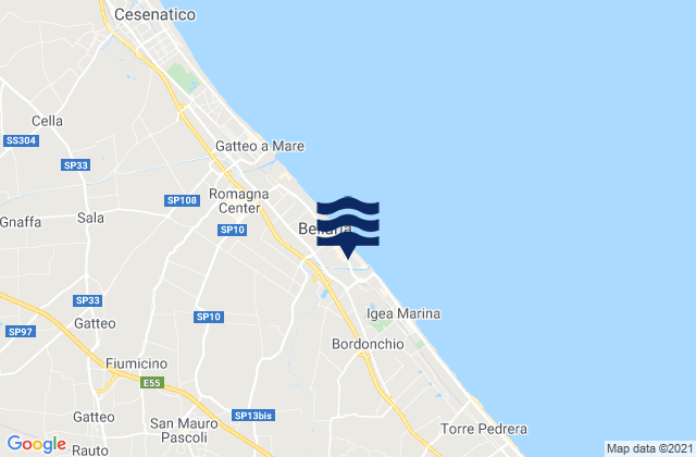 Mappa delle maree di San Mauro Pascoli, Italy