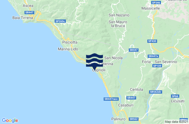 Mappa delle maree di San Mauro la Bruca, Italy
