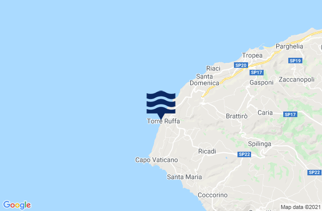 Mappa delle maree di San Nicolò, Italy