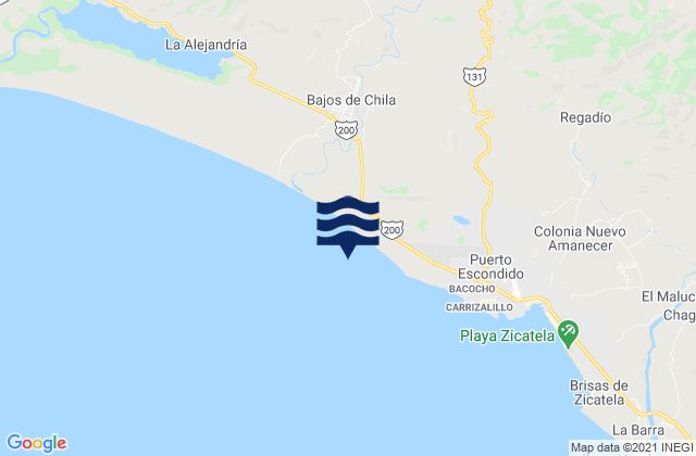 Mappa delle maree di San Pedro Mixtepec -Dto. 22 -, Mexico