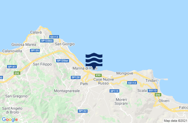 Mappa delle maree di San Piero Patti, Italy
