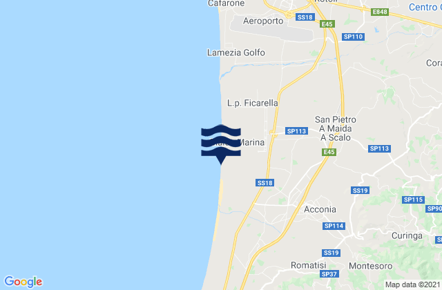 Mappa delle maree di San Pietro a Maida, Italy