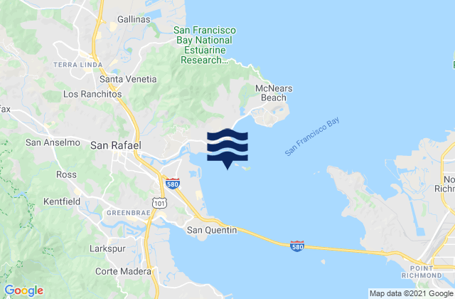 Mappa delle maree di San Rafael Bay, United States