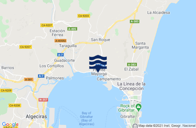 Mappa delle maree di San Roque, Spain